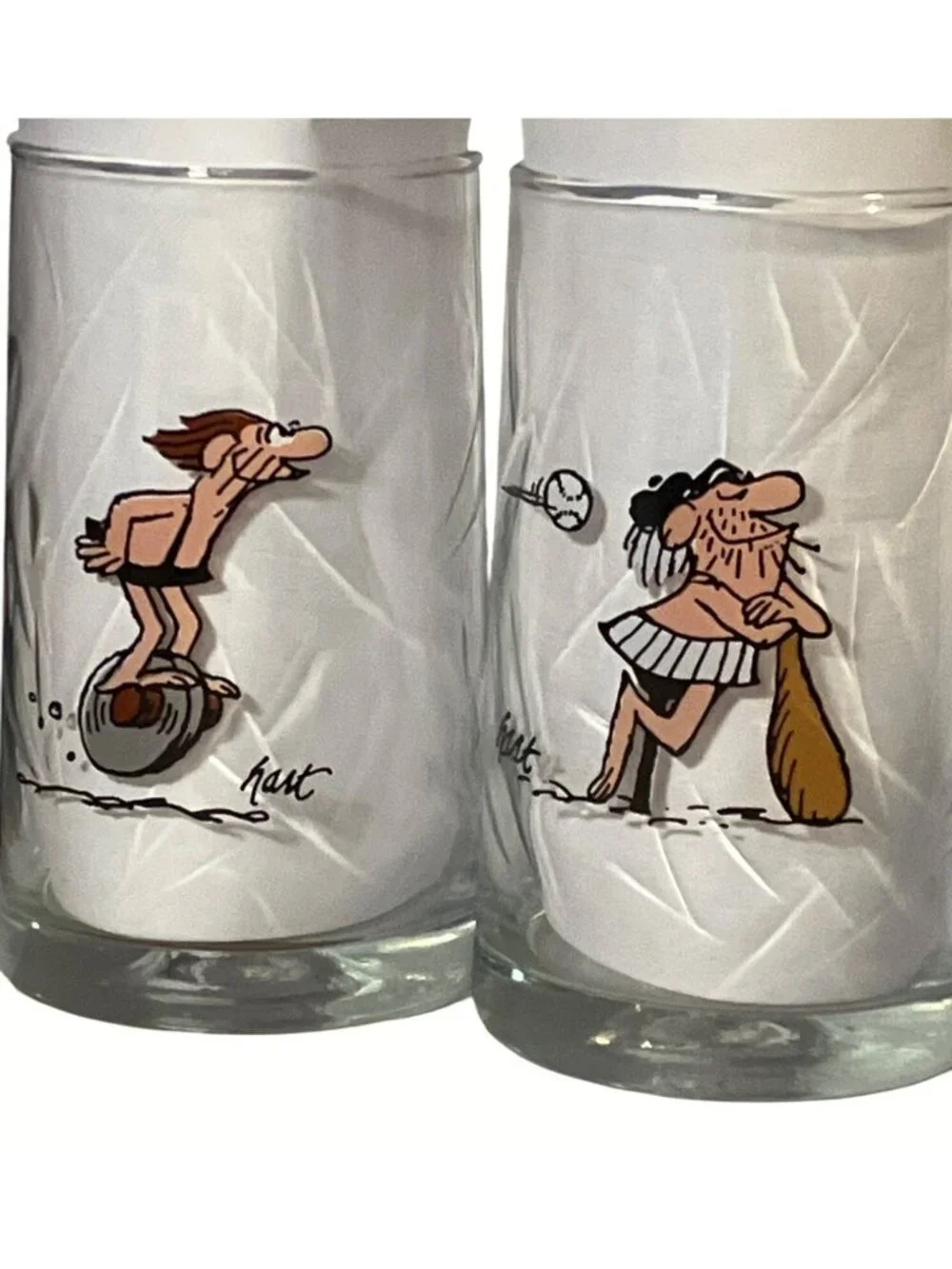Vintage Arby B.C. Ice Age Collector Glasses Set Of 2 1981 Cartoon